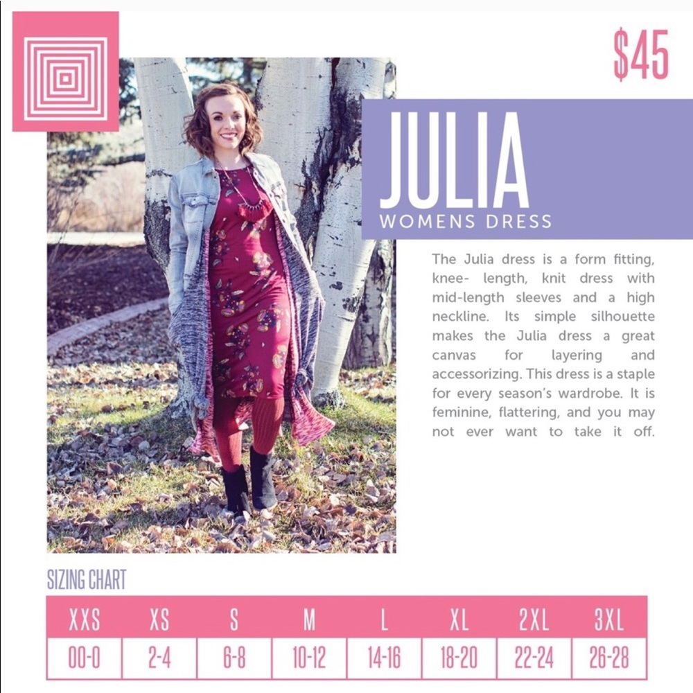 LuLaRoe Julia Dress - Picture 3 of 3
